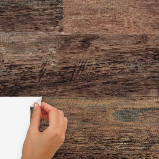 RoomMates Brown Barn Wood Plank Peel & Stick Giant Decals